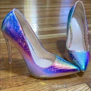 Public desire snakeskin iridescent heels size 5
